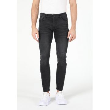 Blugi skinny cu aspect usor decolorat