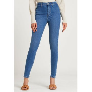 Blugi skinny cu talie inalta