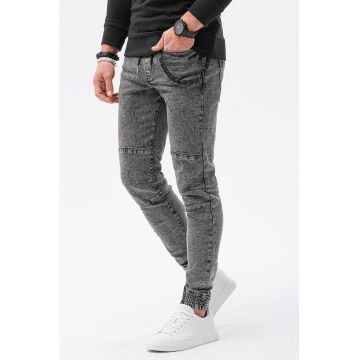 Blugi jogger slim fit cu aspect decolorat