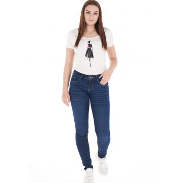 Blugi skinny cu talie medie