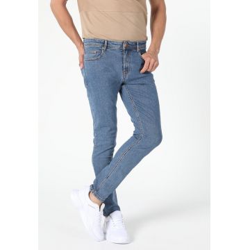 Blugi slim fit cu talie joasa