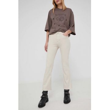 Answear Lab jeansi femei, culoarea bej, medium waist