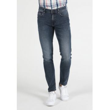 Blugi slim fit cu aspect decolorat