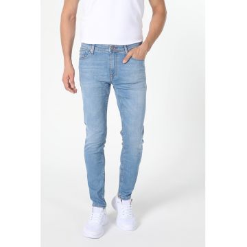 Blugi slim fit cu talie medie