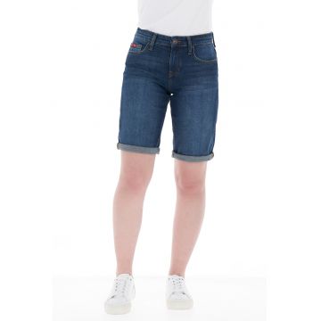 Bermude de denim cu 5 buzunare - Bleumarin