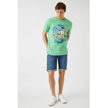 Bermude de denim cu aspect decolorat