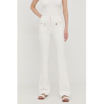 Morgan jeansi femei, culoarea alb, high waist