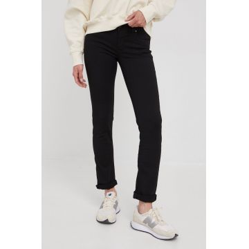 Pepe Jeans jeansi femei, culoarea negru, medium waist