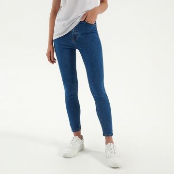 House - Blugi high waist skinny - Albastru