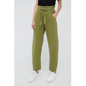 United Colors of Benetton jeansi femei, culoarea verde, medium waist