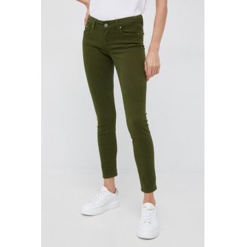 Pepe Jeans jeansi femei, culoarea verde,
