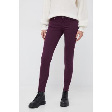 Pepe Jeans jeansi femei, culoarea violet,