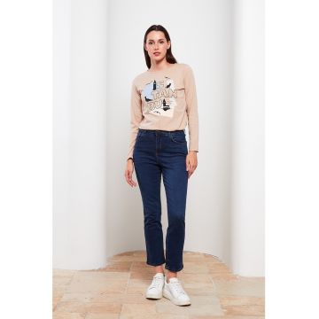 Blugi skinny cu talie inalta