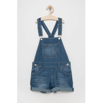 Levi's salopete din denim pentru copii culoarea albastru marin,