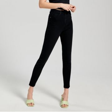 Sinsay - Blugi high waist skinny - Negru