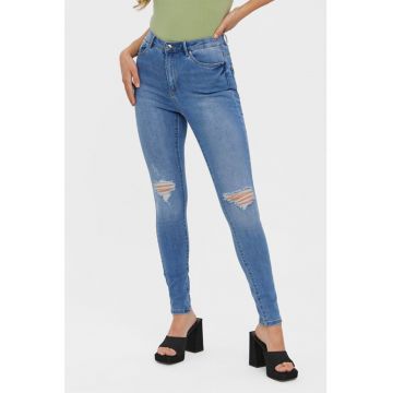 Blugi skinny cu talie inalta