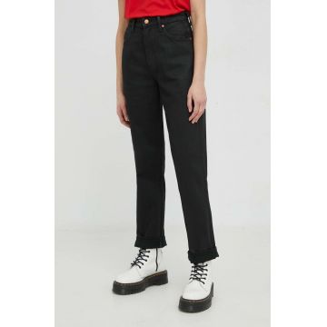 Wrangler jeansi Barrel Coated Black femei , high waist