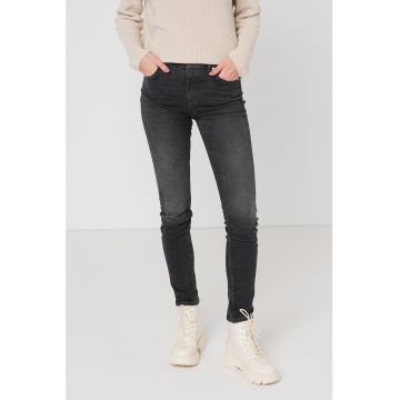 Blugi skinny cu aspect decolorat