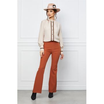 Pantaloni Dy Fashion caramizii evazati Pantaloni Dy Fashion caramizii evazati