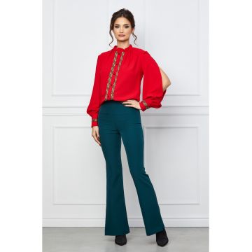 Pantaloni Dy Fashion verzi evazati Pantaloni Dy Fashion verzi evazati