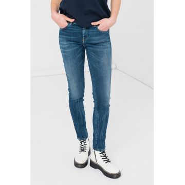 Blugi skinny cu aspect decolorat Slandy