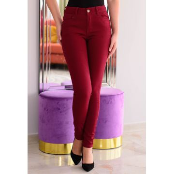 Blugi Top Waist Burgundy