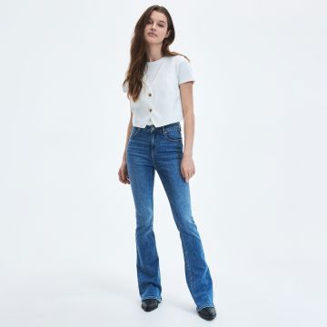 Reserved - Blugi flare high waist - Bleumarin Reserved - Blugi flare high waist - Bleumarin