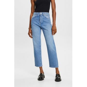 Blugi crop cu talie inalta