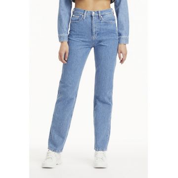 Blugi mom fit cu talie inalta