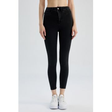 Blugi skinny cu talie inalta