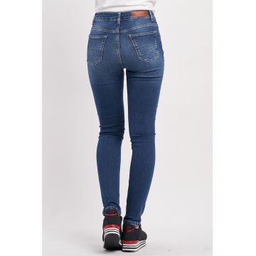 Blugi skinny cu talie inalta