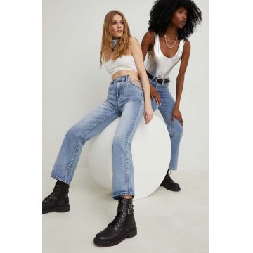 Answear Lab blugi din bumbac x colecția limitată SISTERHOOD high waist