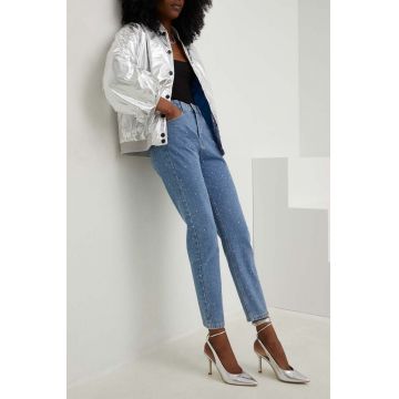Answear Lab jeansi MOM FIT x colecția limitată SISTERHOOD femei high waist, SISTERHOOD