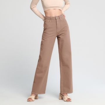 Sinsay - Blugi high waist wide leg - Bej