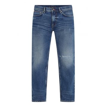 Blugi slim fit cu aspect deteriorat