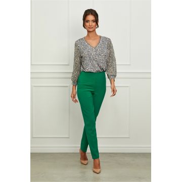 Pantaloni LaDonna verzi cu dunga Pantaloni LaDonna verzi cu dunga