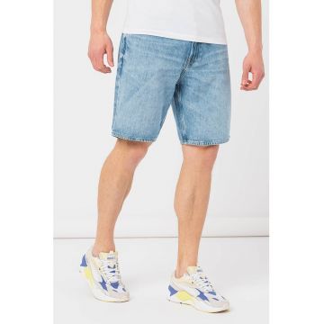 Pantaloni scurti de denim cu aspect decolorat