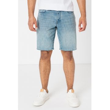 Pantaloni scurti din denim cu aspect decolorat