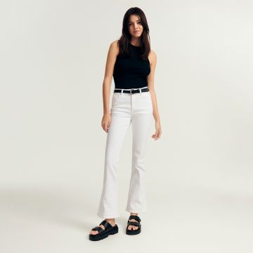 Reserved - Blugi flare high waist - Alb Reserved - Blugi flare high waist - Alb