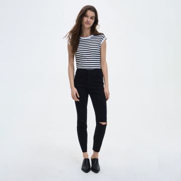 Reserved - Blugi slim cu talie medie - Negru