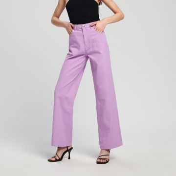 Sinsay - Blugi high waist wide leg - Violet