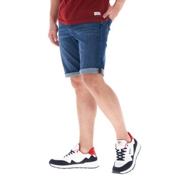 Bermude de denim cu terminatie rasucita