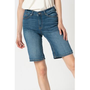 Bermude din denim cu aspect decolorat Luxe