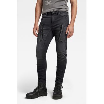 Blugi cargo skinny cu talie medie