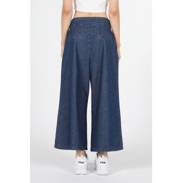 Blugi crop cu croiala ampla