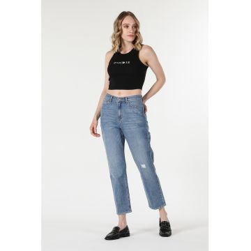 Blugi mom fit crop