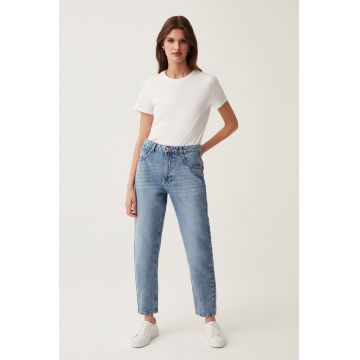 Blugi mom fit cu model cu 5 buzunare