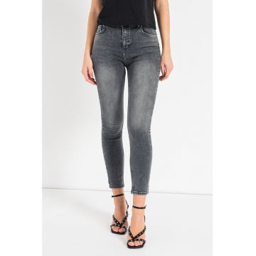 Blugi skinny cu talie inalta