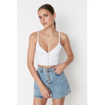 Pantaloni scurti de denim cu talie inalta