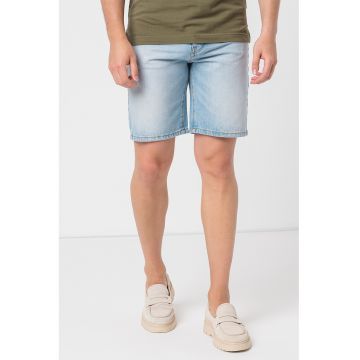 Pantaloni scurti din denim cu aspect decolorat